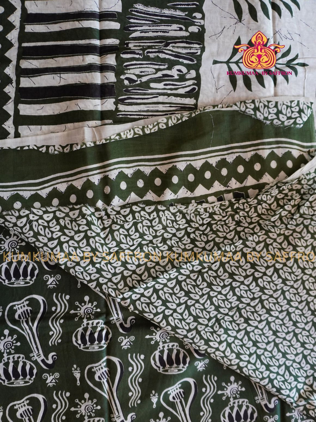 MUL COTTON-DARK GREEN SAREE WITH BLOUSE - SOFTEST EVERYDAY WEAR - BEST COTTON SAREE- COMFORT AND TRENDY - STYLE WITH COMFORT - Kumkumaa EVERYDAY SAREE