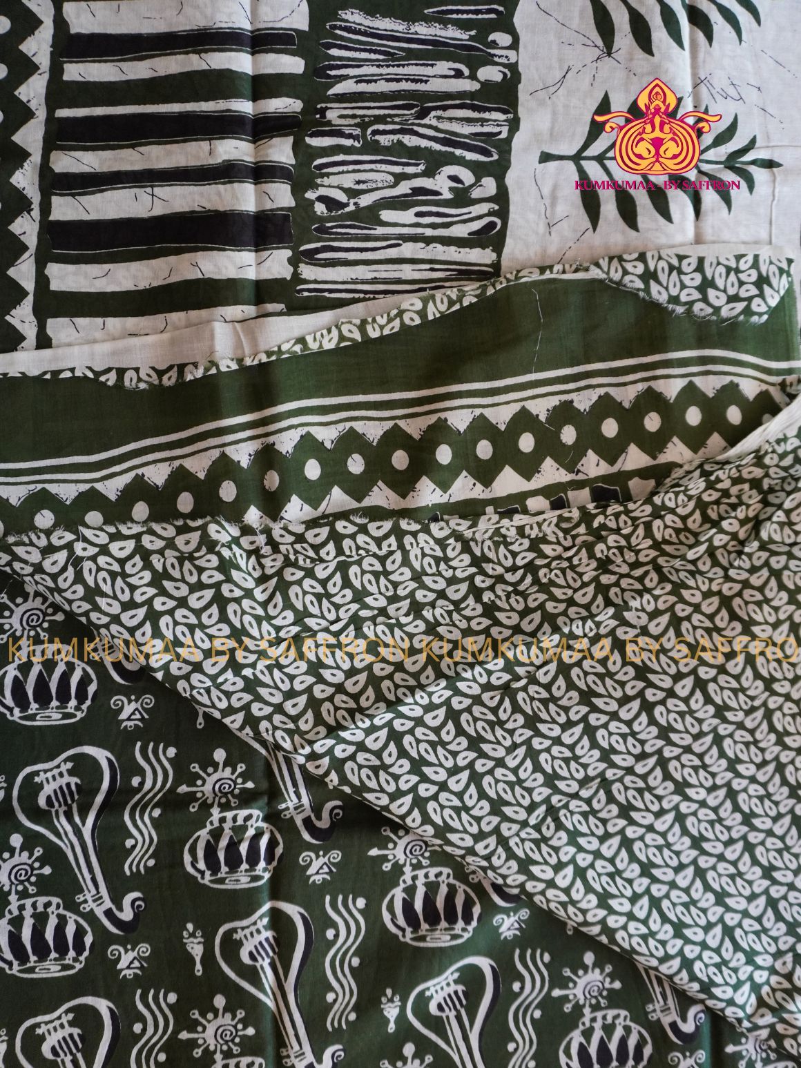 MUL COTTON-DARK GREEN SAREE WITH BLOUSE - SOFTEST EVERYDAY WEAR - BEST COTTON SAREE- COMFORT AND TRENDY - STYLE WITH COMFORT - Kumkumaa EVERYDAY SAREE