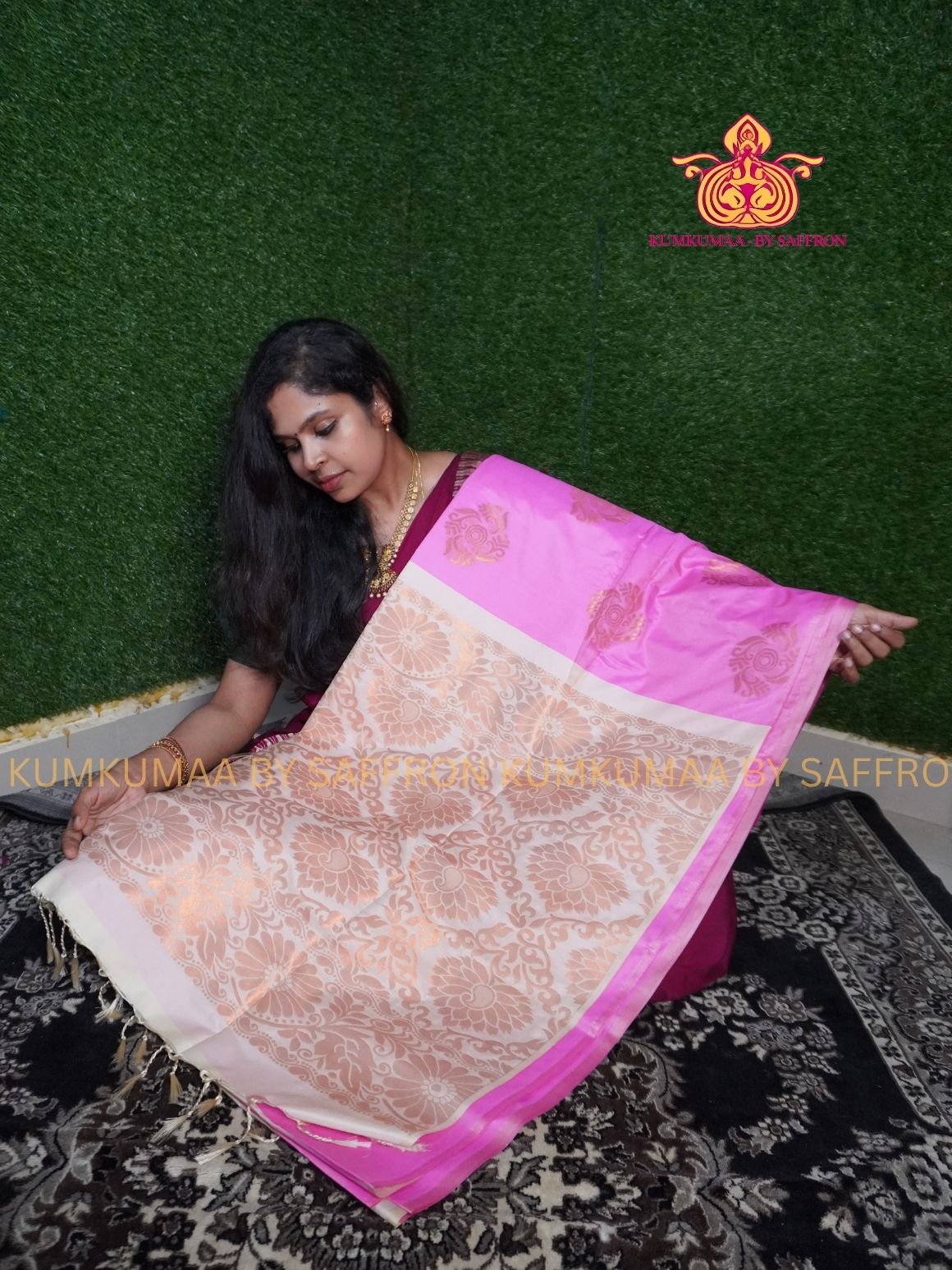 SOFT SILK - CREAM - BABY PINK ELEGANT FESTIVE Beautiful saree for women -ZARI WEAVING- KUMKUMAA SPECIAL SOFT SILK SAREE - TRADITIONAL AND FESTIVE