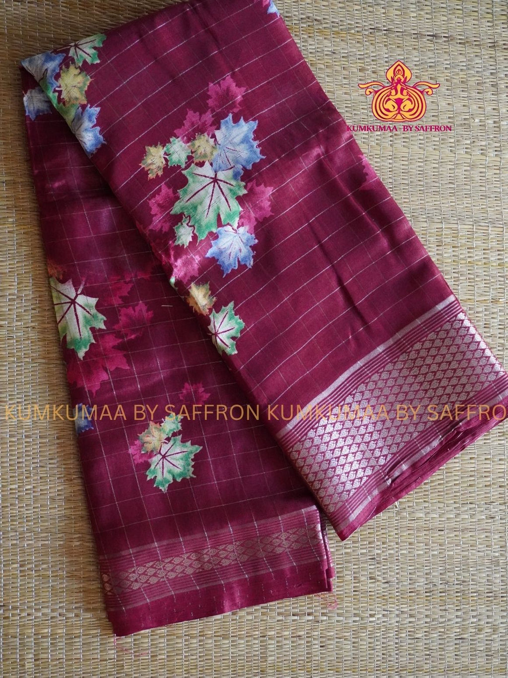 Dola Silk - COMFORTABLE FESTIVE Beautiful saree for women-MAROON - MULTI COLOUR FLORAL PRINT - KUMKUMAA TRENDY TRADITIONAL WEAR - Comfort - Confidence - Elegance