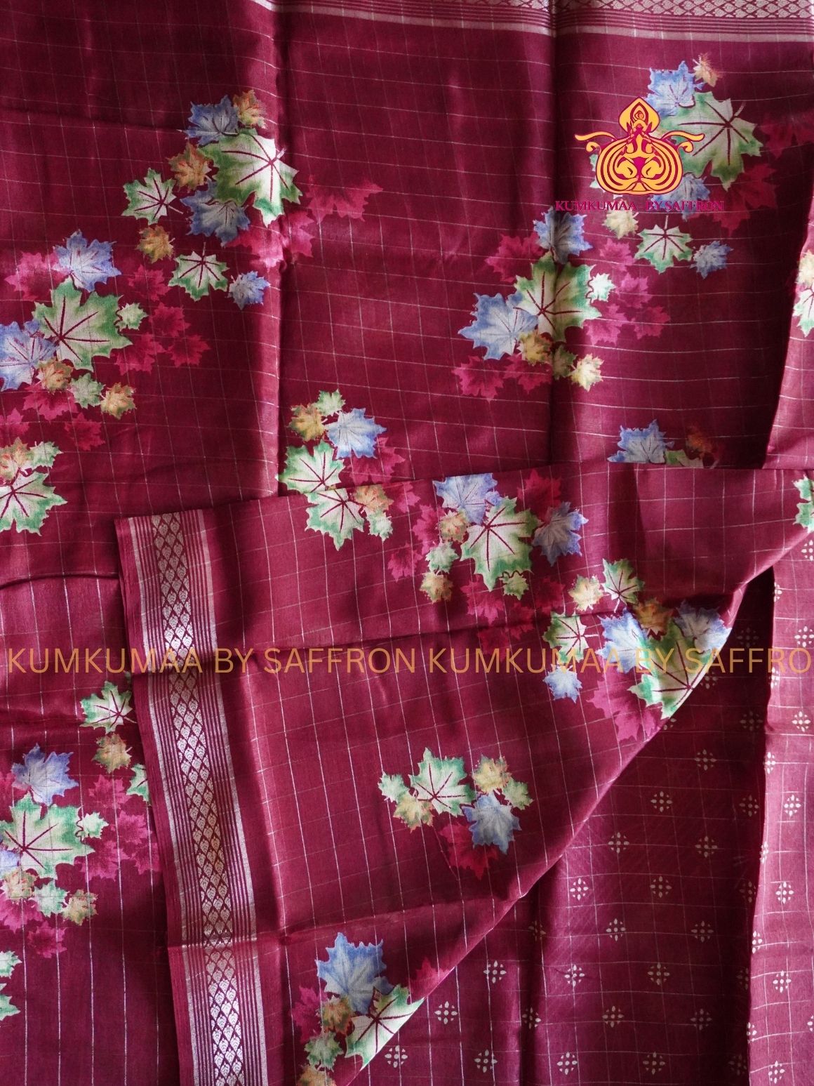 Dola Silk - COMFORTABLE FESTIVE Beautiful saree for women-MAROON - MULTI COLOUR FLORAL PRINT - KUMKUMAA TRENDY TRADITIONAL WEAR - Comfort - Confidence - Elegance