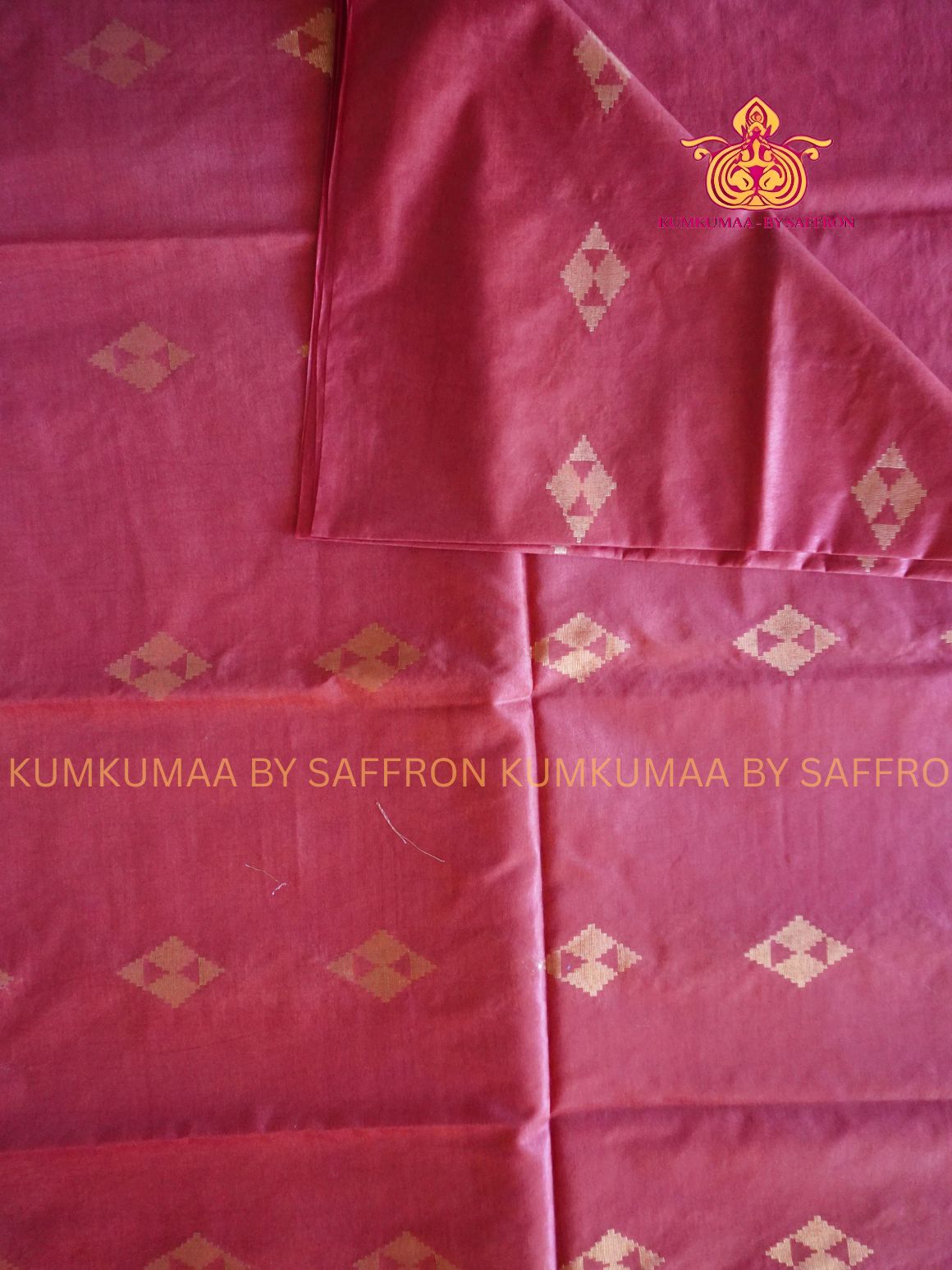 FANCY SAREE - RED WITH GOLD WEAVING SAREE - GEOMETRIC DESIGN - TRENDY TEMPLE WEAR KATTAN SILK - Beautiful saree for women - KUMKUMAA FANCY FOR ALL OCCASION
