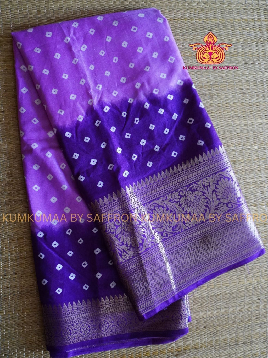 Dola Silk - COMFORTABLE FESTIVE Beautiful saree for women-PURPLE AND LAVENDER - TIE DYE PRINT - KUMKUMAA TRENDY TRADITIONAL WEAR - Comfort - Confidence - Elegance