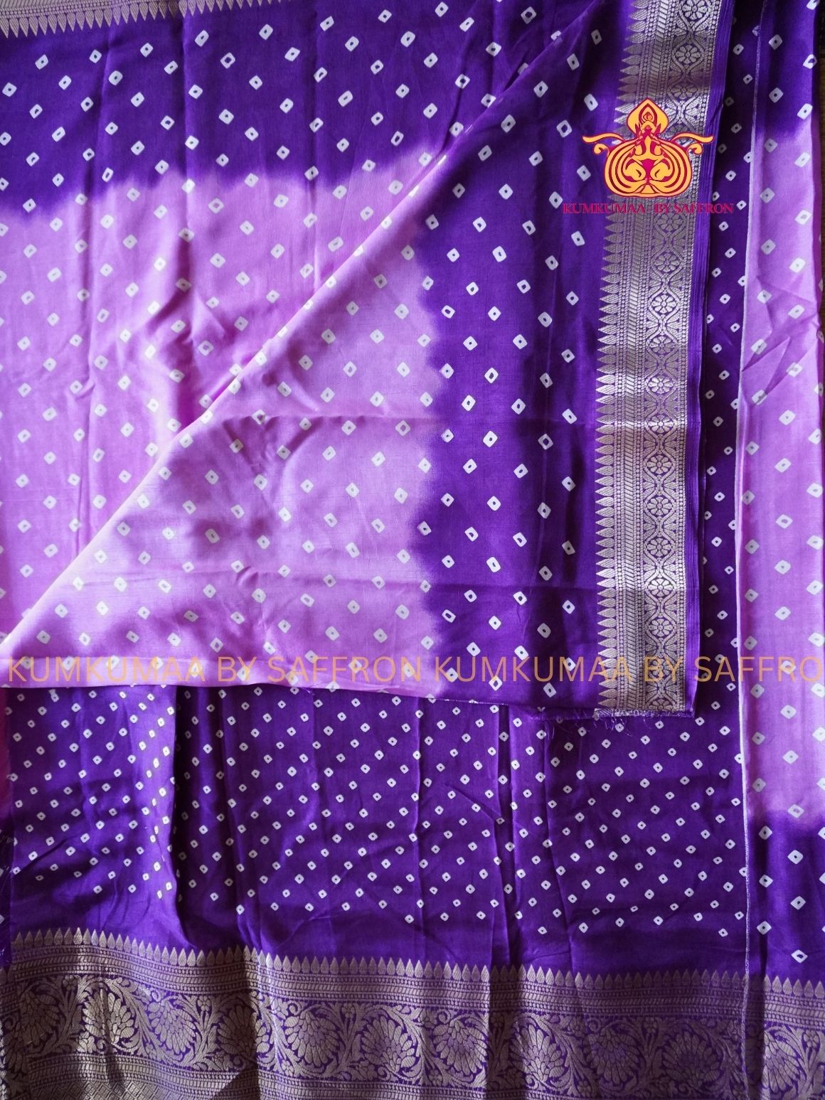Dola Silk - COMFORTABLE FESTIVE Beautiful saree for women-PURPLE AND LAVENDER - TIE DYE PRINT - KUMKUMAA TRENDY TRADITIONAL WEAR - Comfort - Confidence - Elegance