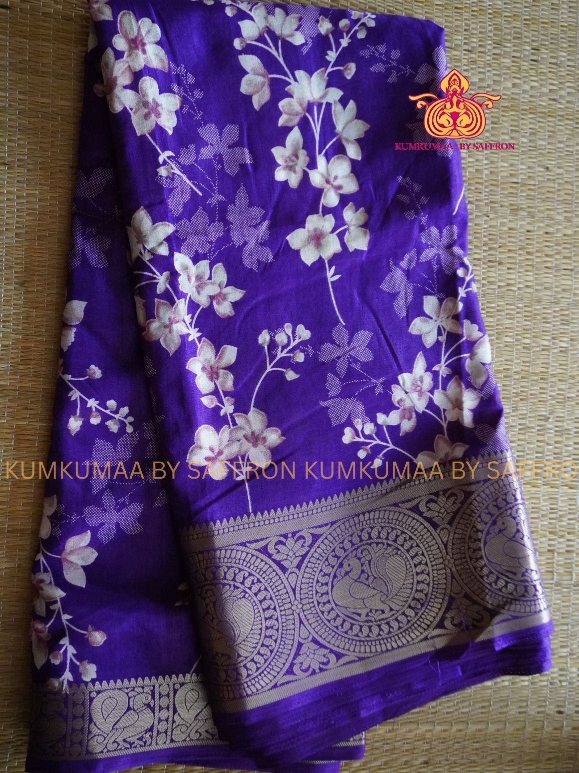 Dola Silk - COMFORTABLE FESTIVE Beautiful saree for women-PURPLE - FLORAL PRINT - KUMKUMAA TRENDY TRADITIONAL WEAR - Comfort - Confidence - Elegance