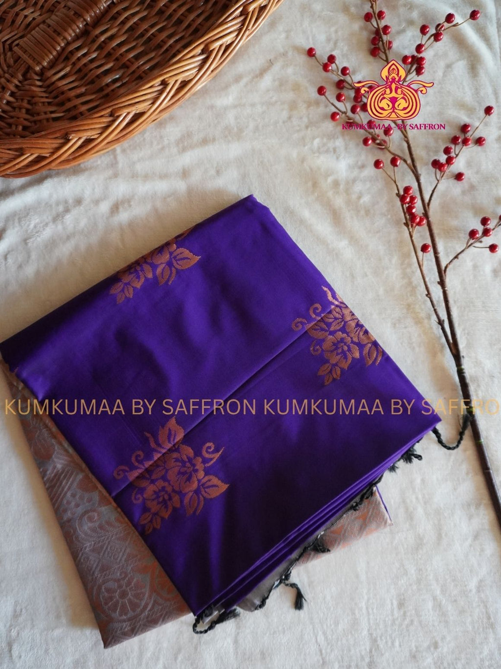SOFT SILK - PURPLE - GRAY ELEGANT FESTIVE Beautiful saree for women -ZARI WEAVING- KUMKUMAA SPECIAL SOFT SILK SAREE - TRADITIONAL AND FESTIVE