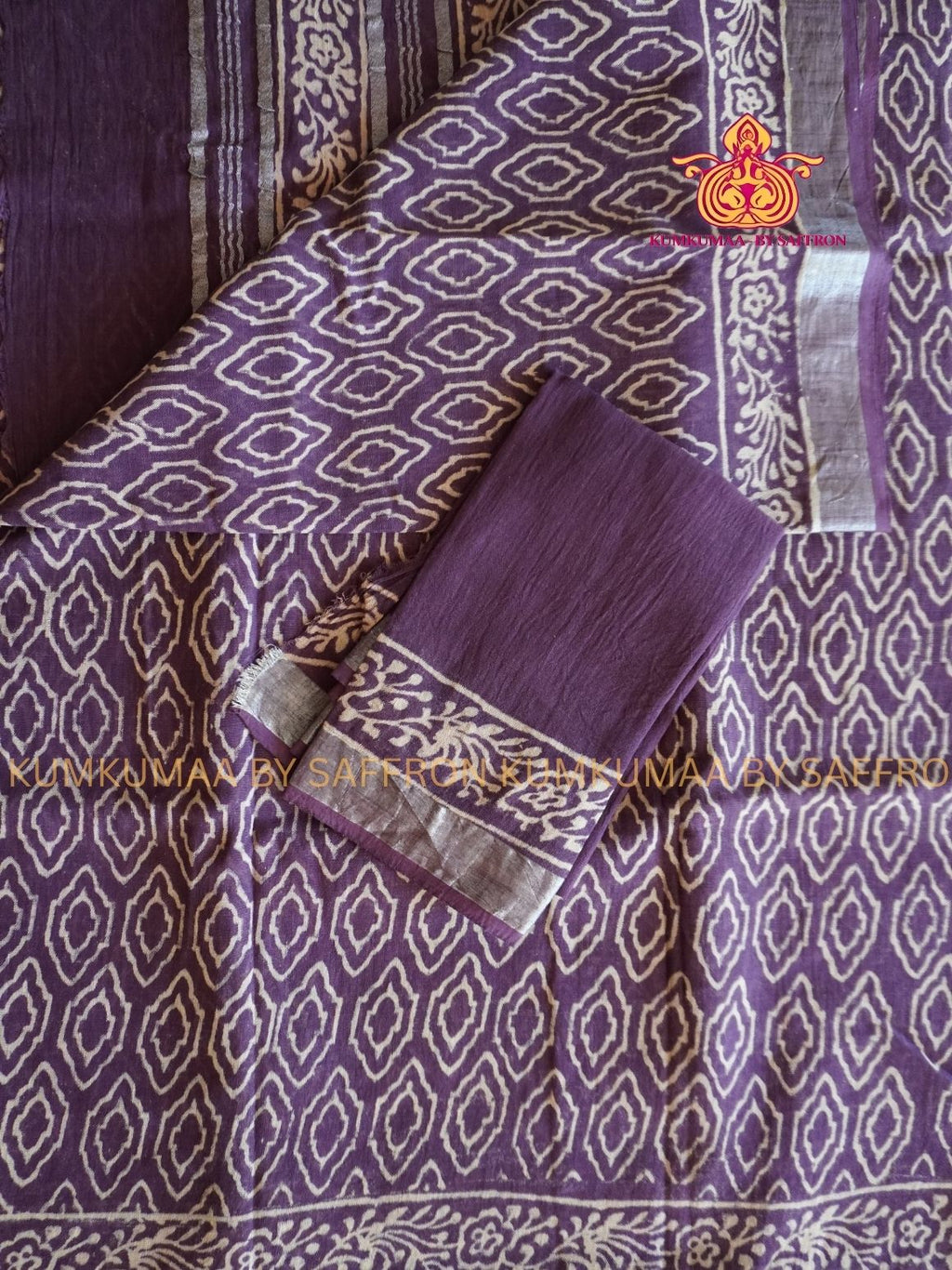 LINEN COTTON- OLD MAUVE COLOUR SAREE -Soft and comfortable everyday wear saree - WITH BLOUSE - Kumkumaa exclusive - Comfort wear collection- Trendy and comfortable