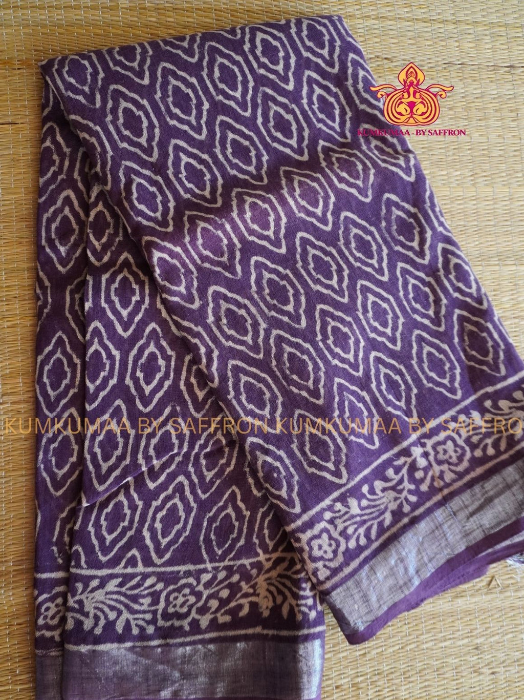 LINEN COTTON- OLD MAUVE COLOUR SAREE -Soft and comfortable everyday wear saree - WITH BLOUSE - Kumkumaa exclusive - Comfort wear collection- Trendy and comfortable