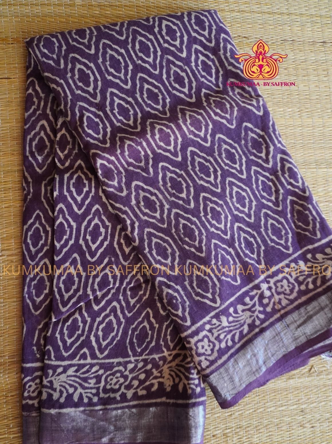 LINEN COTTON- OLD MAUVE COLOUR SAREE -Soft and comfortable everyday wear saree - WITH BLOUSE - Kumkumaa exclusive - Comfort wear collection- Trendy and comfortable