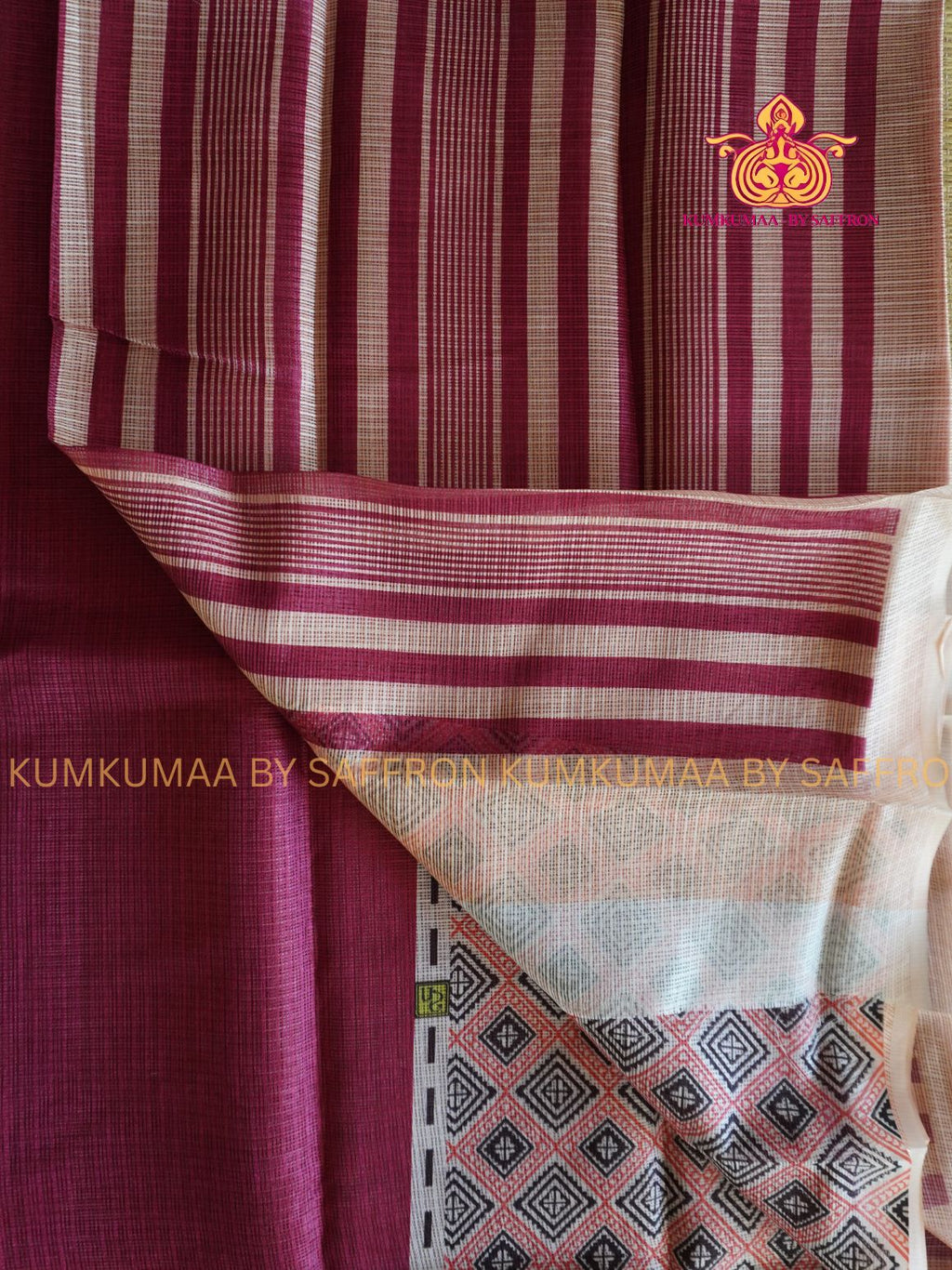 KOTA - MAROON - PEACH SAREE - PLAIN SAREE - PRINTED BLOUSE- Kumkumaa LIGHT WEIGHT - BREATHABLE SAREE- FANCY AND ELEGANT