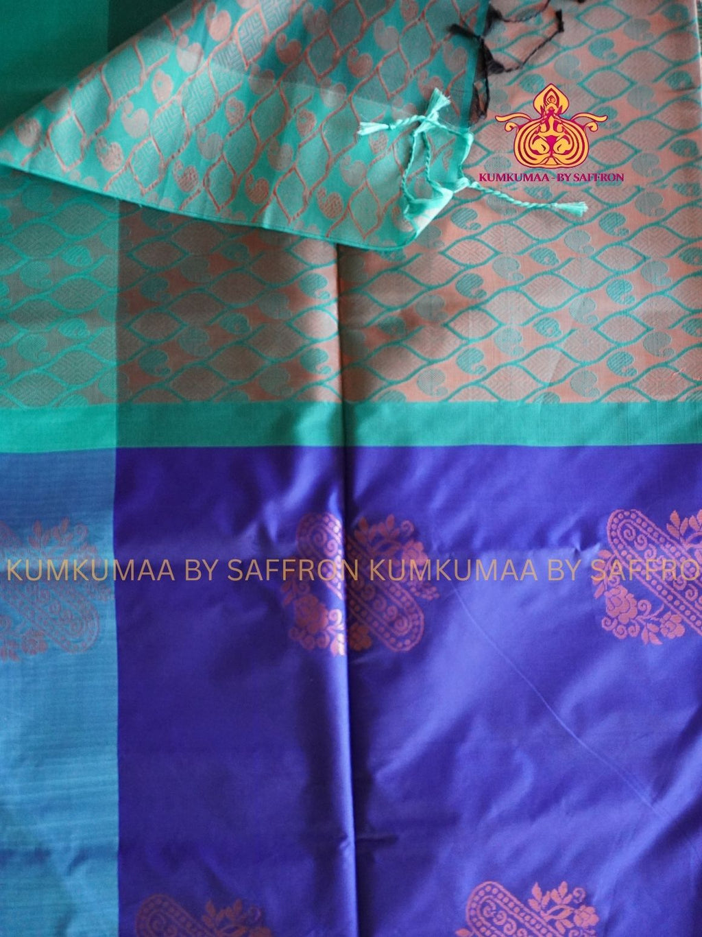 SOFT SILK - INK BLUE - TURQUOISE GREEN ELEGANT FESTIVE Beautiful saree for women -ZARI WEAVING- KUMKUMAA SPECIAL SOFT SILK SAREE - TRADITIONAL AND FESTIVE