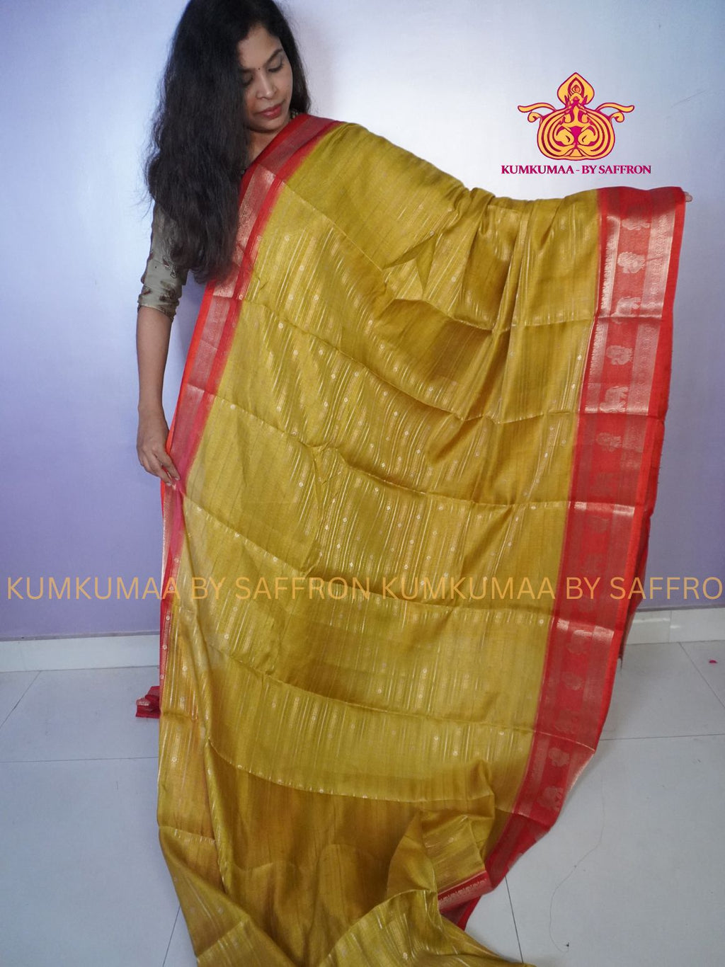 FANCY SAREE - YELLOW WITH RED - KOLAM SILK SAREE WITH ZARI WOVEN BORDER- TRENDY WEAR SAREE- Beautiful saree for women - KUMKUMAA FANCY FOR ALL OCCASION
