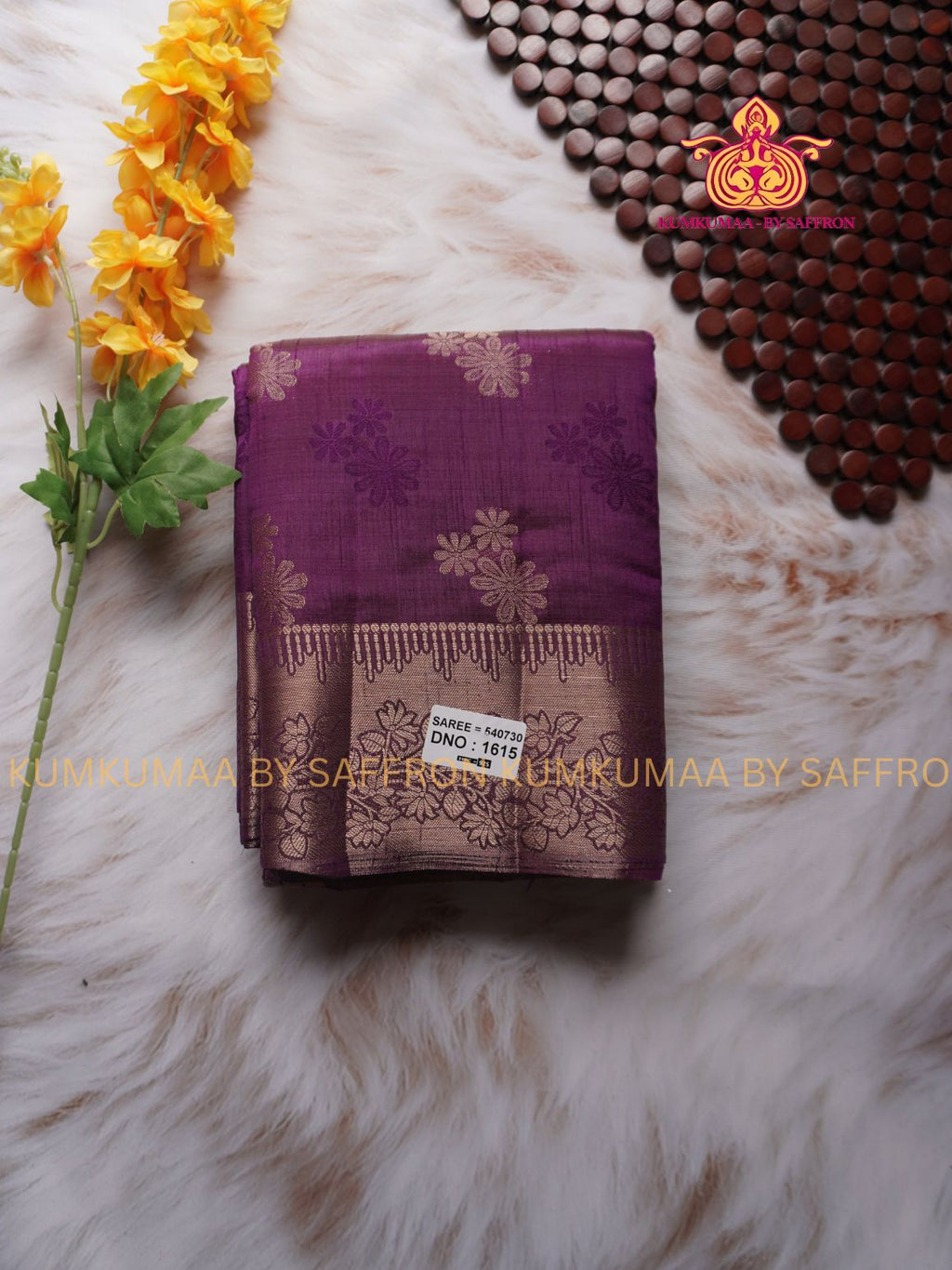 RAW SILK SAREE - MAJANTA SAREE WITH FLORAL DESIGN - ETHNIC WEAR - EXCLUSIVE KUMKUMAA COLLECTION- RAW SILK MATERIAL -FESTIVE