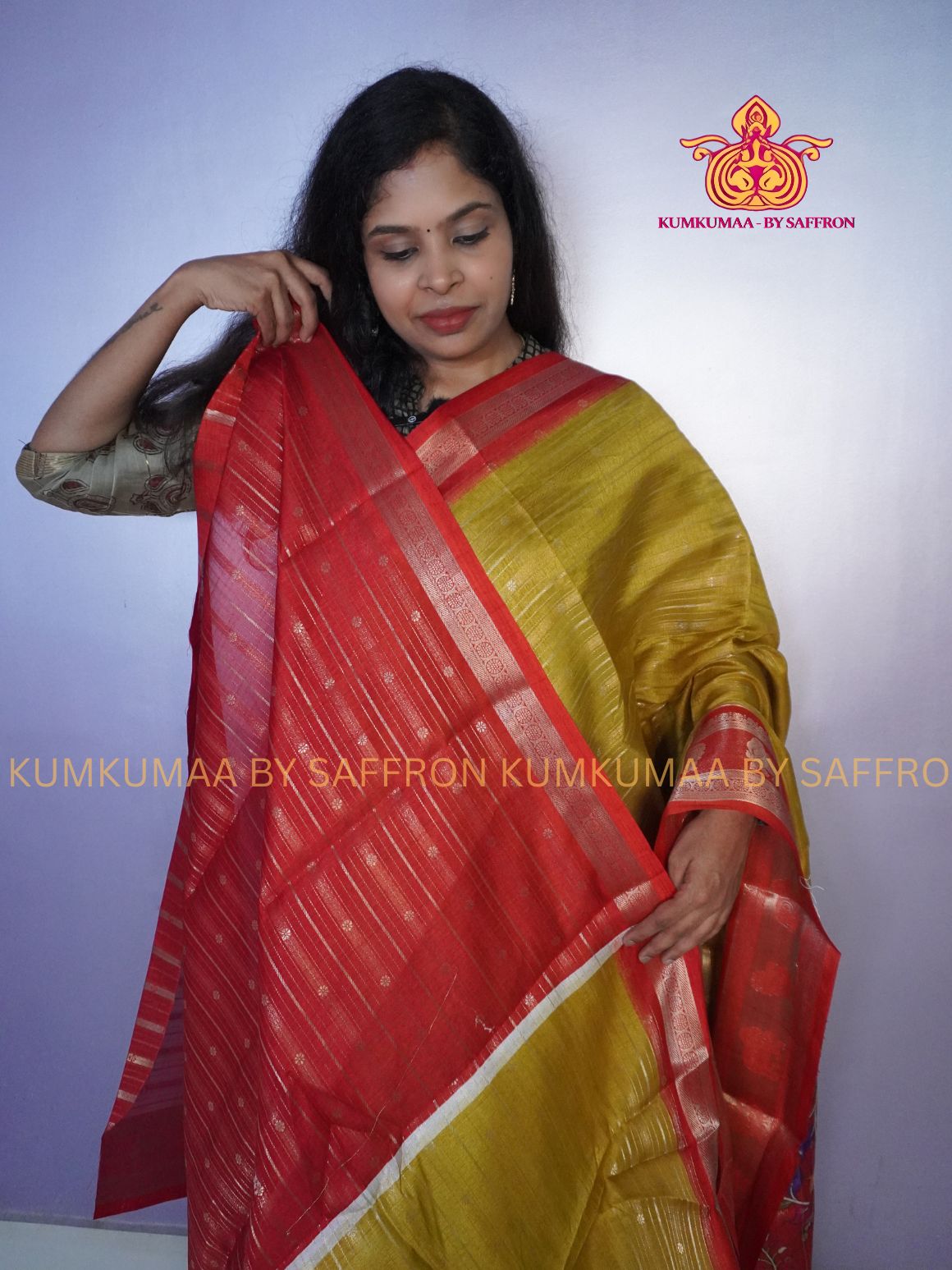 FANCY SAREE - YELLOW WITH RED - KOLAM SILK SAREE WITH ZARI WOVEN BORDER- TRENDY WEAR SAREE- Beautiful saree for women - KUMKUMAA FANCY FOR ALL OCCASION