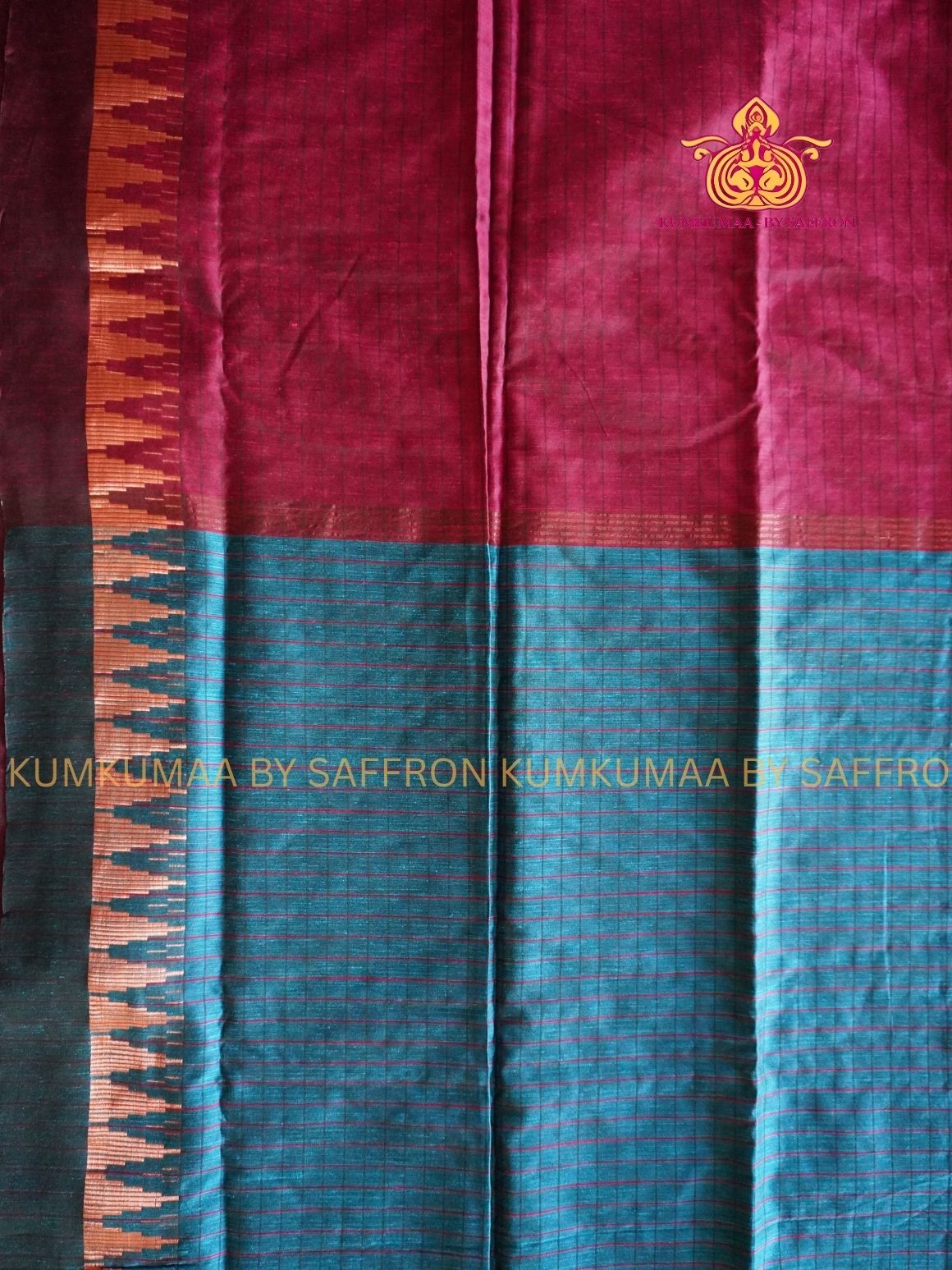 PURE COTTON-BLUE AND PINK CHECKED SAREE WITH BLOUSE - SOFT COMFORTABLE AND TRENDY - PODI KATTAM - Kumkumaa Exclusive COLLECTION - LATEST ELEGANT SAREE