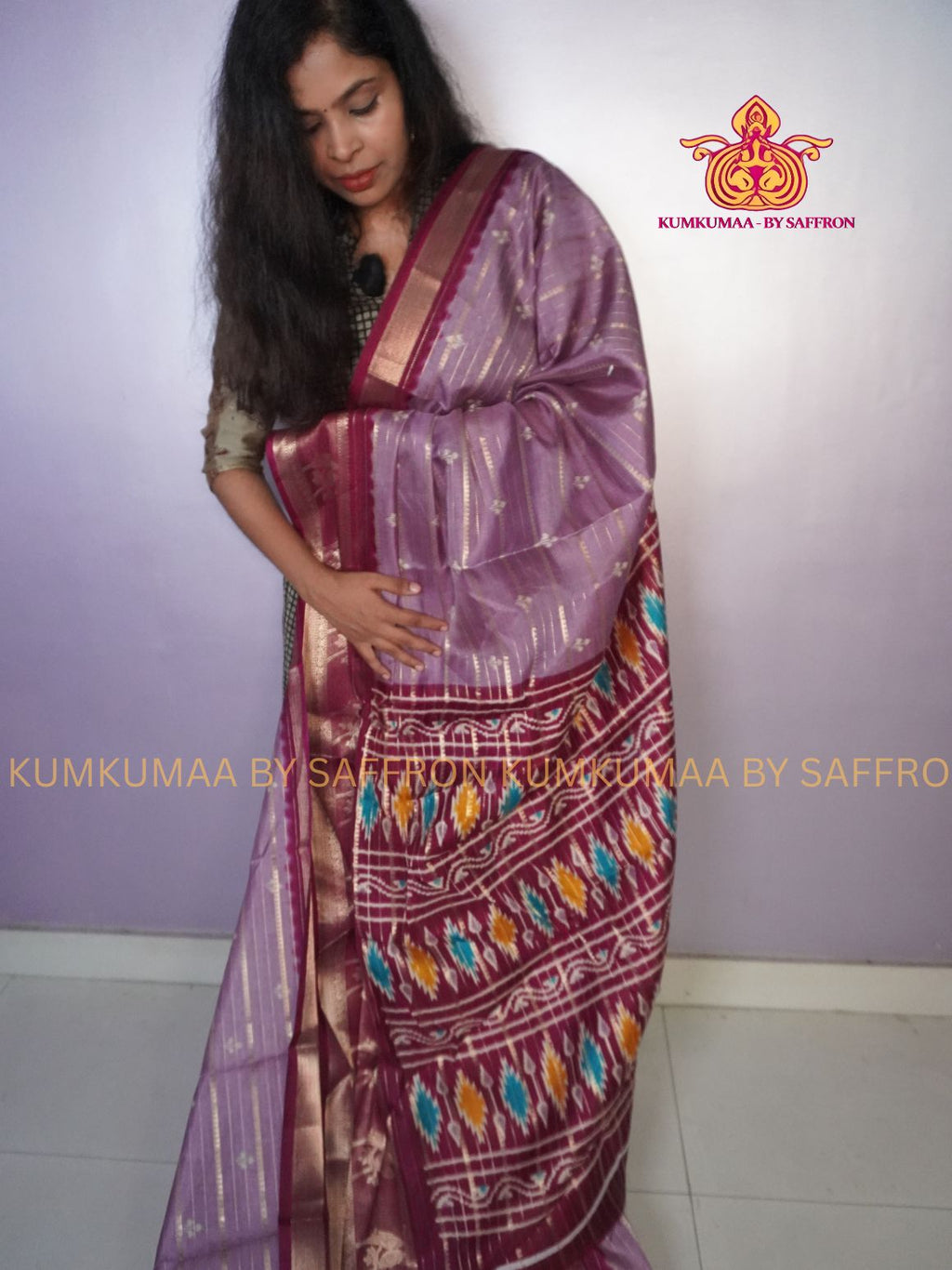 FANCY SAREE - PASTEL LAVENDER WITH WINE - KOLAM SILK SAREE WITH ZARI WOVEN BORDER- TRENDY WEAR SAREE- Beautiful saree for women - KUMKUMAA FANCY FOR ALL OCCASION