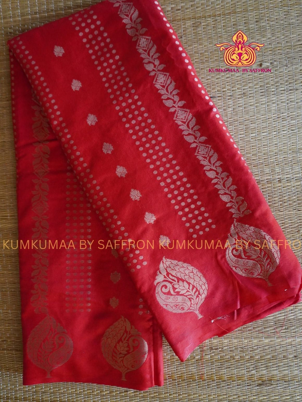 Banarasi- Red WITH GOLD PRINTED - Beautiful saree for women - FESTIVE ETHNIC WEAR - GRAND SAREE FOR ALL FUNCTIONS- KUMKUMAA UNIQUE SAREES
