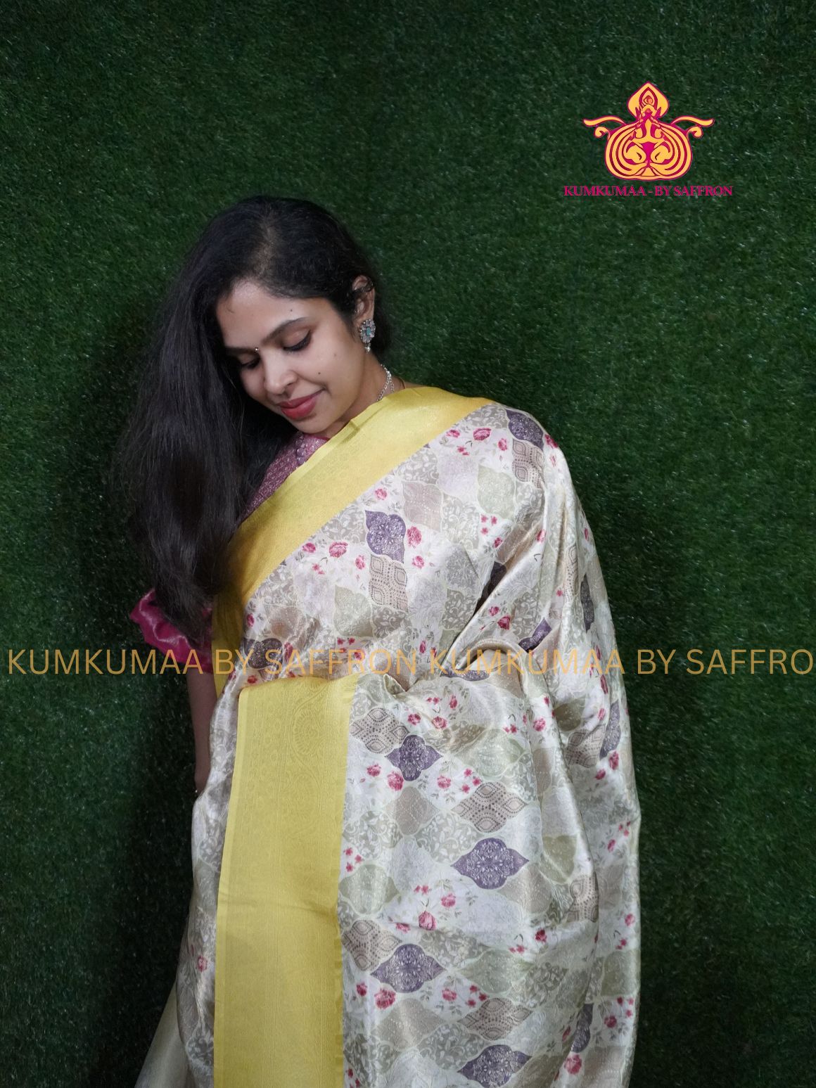 FANCY SAREE - OFF WHITE AND YELLOW - SELF TRENDY DESIGN SAREE- SOFT TRENDY SILKY WEAR SAREE- Beautiful saree for women - KUMKUMAA FANCY FOR ALL OCCASION