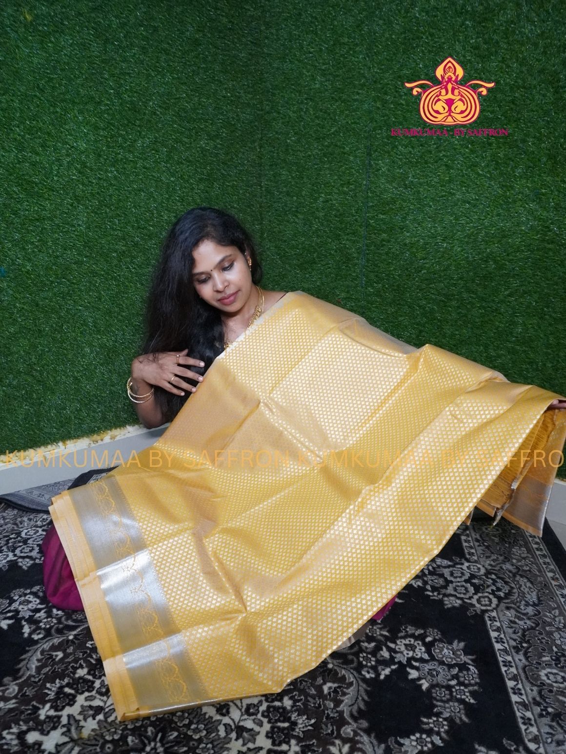 SILK COTTON - Samudrika styles saree- YELLOW AND SILVER BUTTAS - GRAND OCCASIONAL SAREE- Beautiful saree for women - KUMKUMAA wedding saree