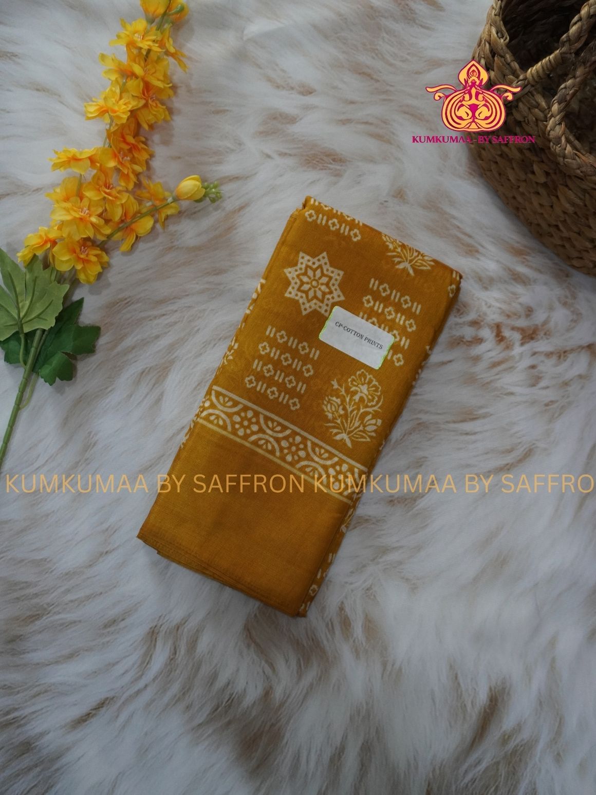 BUDGETED SAREE - YELLOW PRINT SAREE- EVERYDAY SAREE - Kumkumaa Exclusive- BEST QUALITY AT AFFORDABLE PRICE