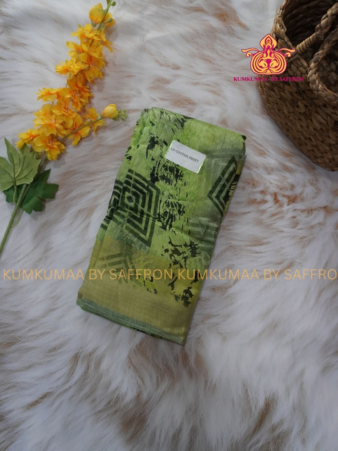 BUDGETED SAREE -LIGHT GREEN PRINT SAREE- EVERYDAY SAREE - Kumkumaa Exclusive- BEST QUALITY AT AFFORDABLE PRICE