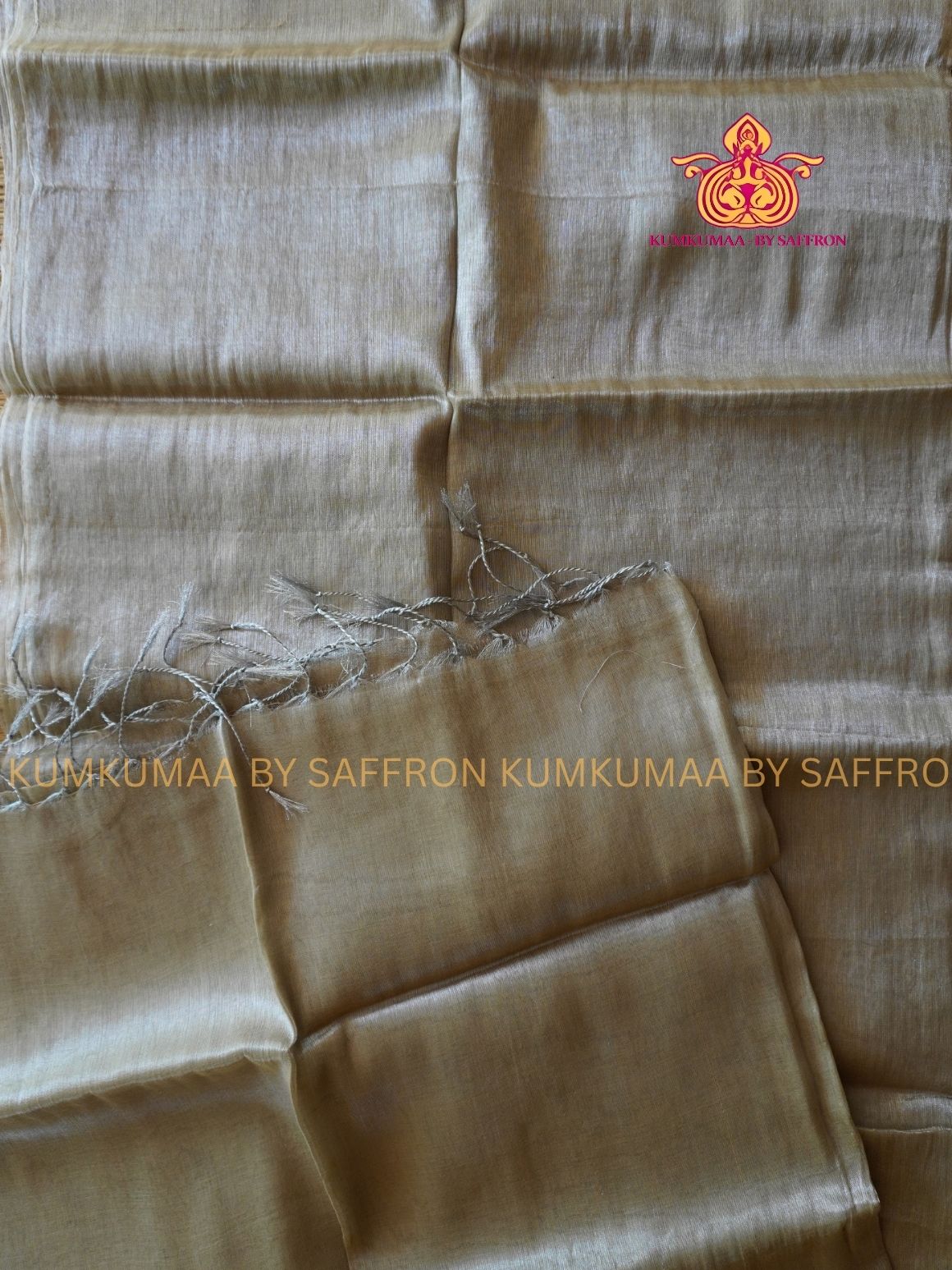 TISSUE  SILK - PEARL COLOUR WITH BLOUSE  - TISSUE WEAVING - KUMKUMAA EXCLUSIVE