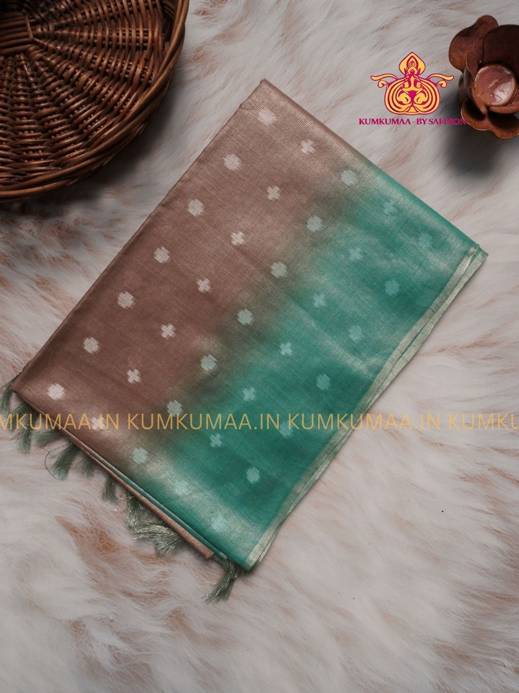 FANCY SAREE - GOLD AND TURQUOISE - GOLD PRINTS ALL OVER- TRENDY WEAR SAREE- Beautiful saree for women - KUMKUMAA FANCY FOR ALL OCCASION