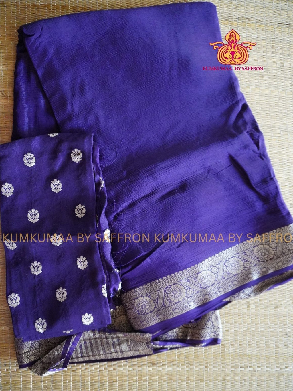 VISCOSE SAREE - PURPLE SAREE WITH GRAND WEAVING BLOUSE - PARTY WEAR - EXCLUSIVE KUMKUMAA COLLECTION-FLOWY MATERIAL- CHIC AND GORGEOUS