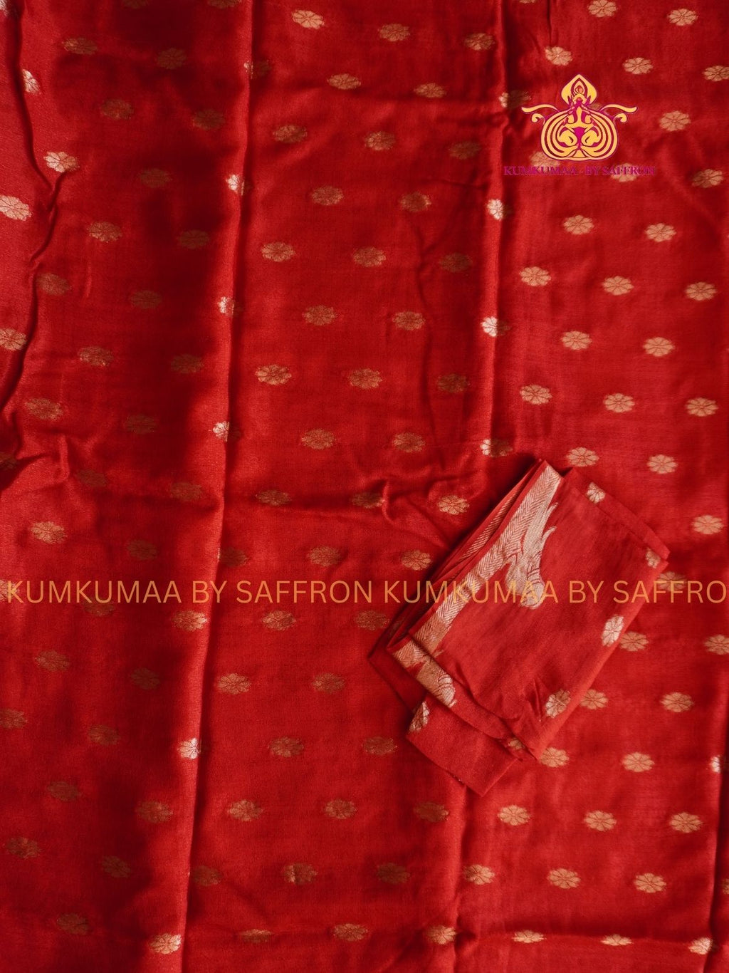 VISCOSE SAREE - RED SAREE WITH PARROT WEAVING - PARTY WEAR - EXCLUSIVE KUMKUMAA COLLECTION-FLOWY MATERIAL- CHIC AND GORGEOUS