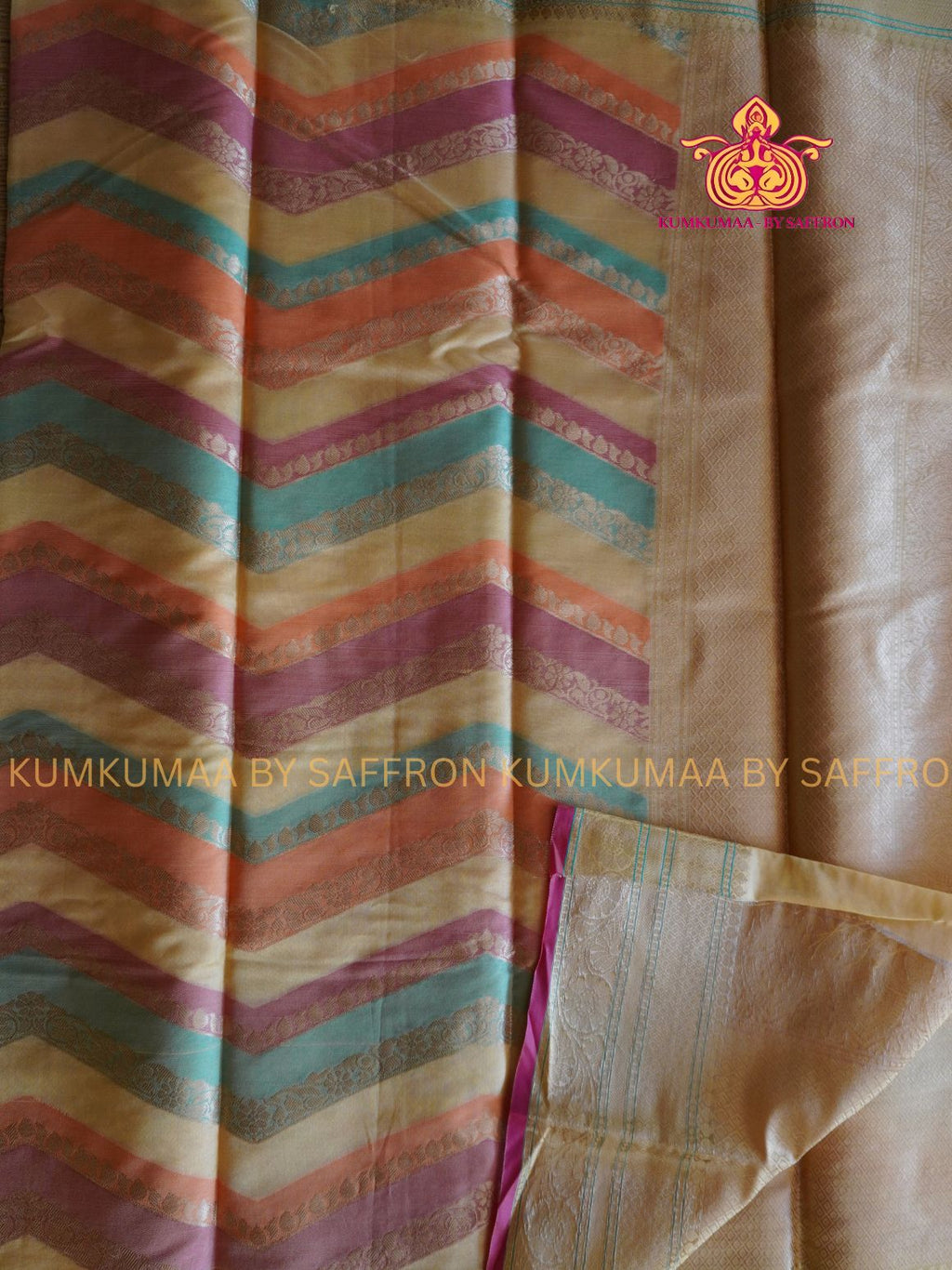 FANCY SAREE - MULTI COLOUR STRIPPED SAREE - ZARI ZIG ZAG STRIPES DESIGN - TRENDY TEMPLE WEAR SAREE- Beautiful saree for women - KUMKUMAA FANCY FOR ALL OCCASION