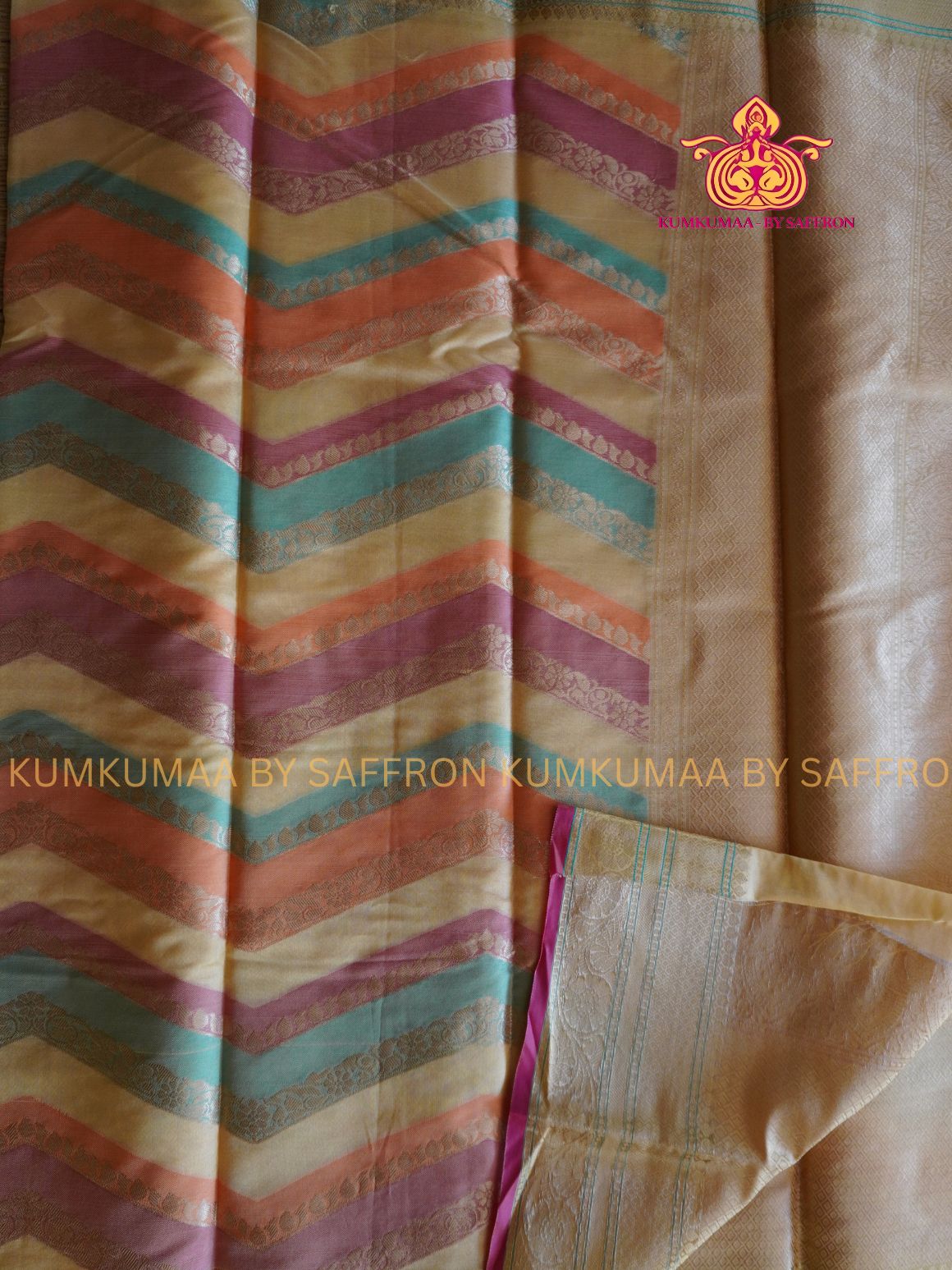 FANCY SAREE - MULTI COLOUR STRIPPED SAREE - ZARI ZIG ZAG STRIPES DESIGN - TRENDY TEMPLE WEAR SAREE- Beautiful saree for women - KUMKUMAA FANCY FOR ALL OCCASION